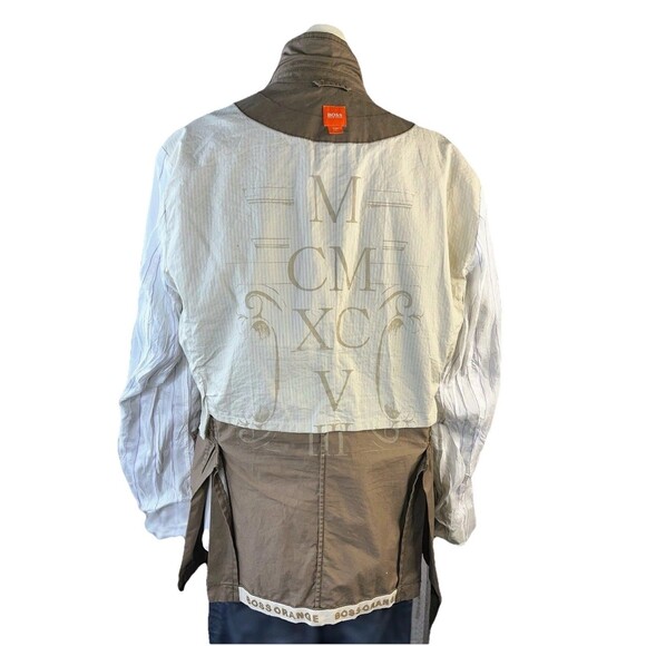 Hugo Boss Men Sz 46R Military Jacket Orange Label Cotton Canvas Sport Coat - Picture 11 of 15